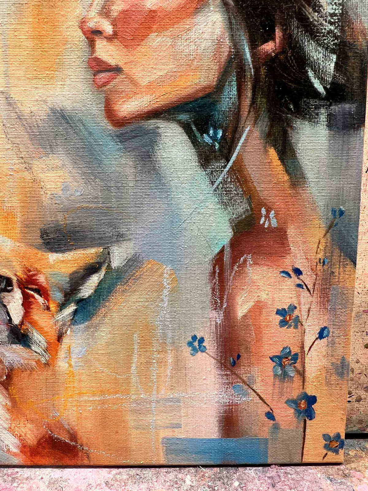 Woman, Fox and Bluejay Portrait